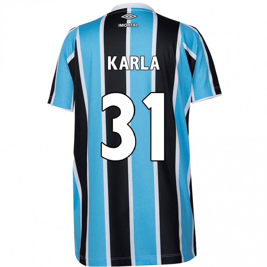 Enfant Football Maillot Emmily Karla #31 Bleu Noir Blanc Tenues Domicile 2024/25 Canada