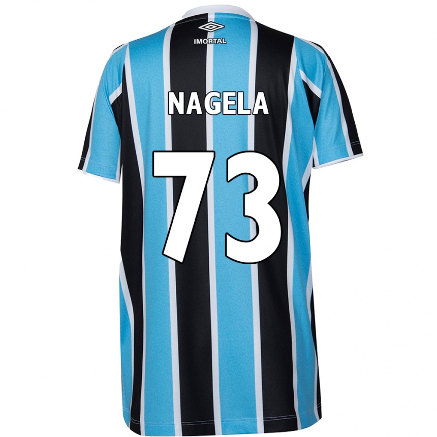 Kids Football Nágela #73 Blue Black White Home Jersey 2024/25 T-Shirt Canada