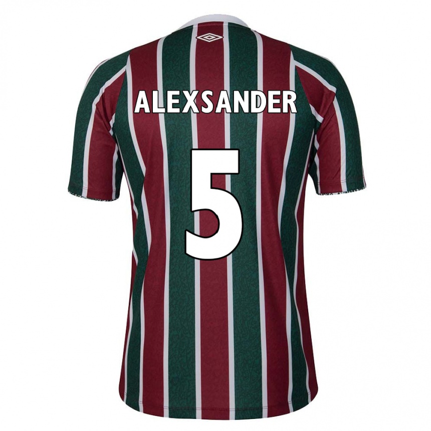 Kids Football Alexsander #5 Green Maroon White Home Jersey 2024/25 T-Shirt Canada