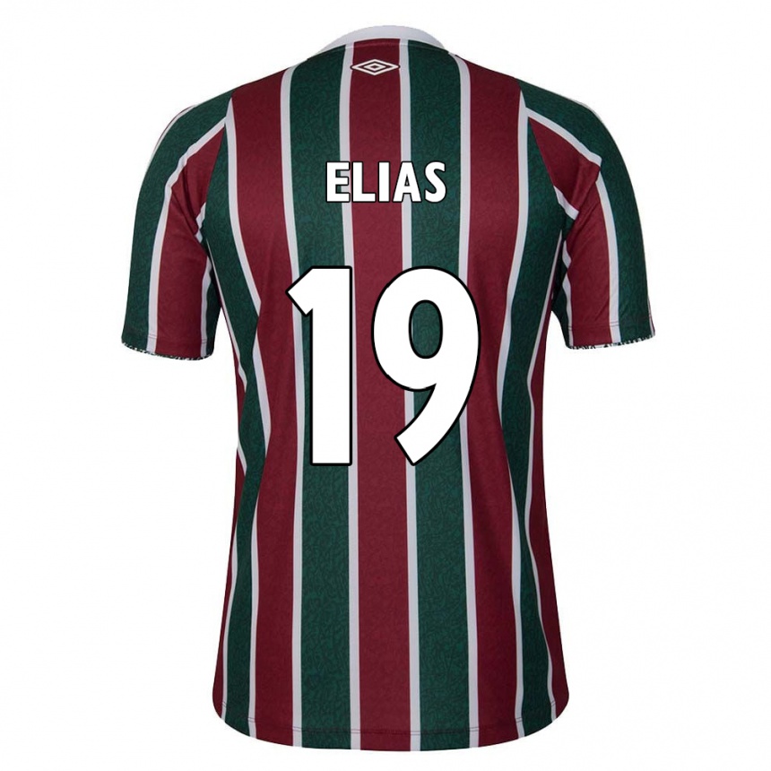 Kids Football Kauã Elias #19 Green Maroon White Home Jersey 2024/25 T-Shirt Canada