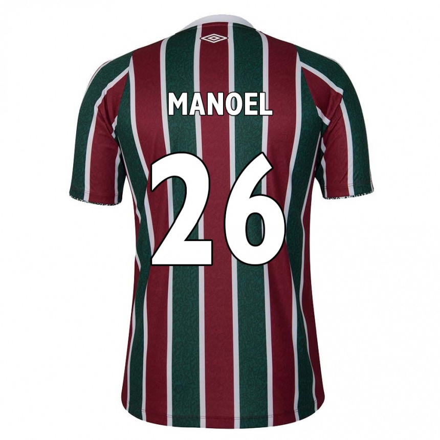 Kids Football Manoel #26 Green Maroon White Home Jersey 2024/25 T-Shirt Canada