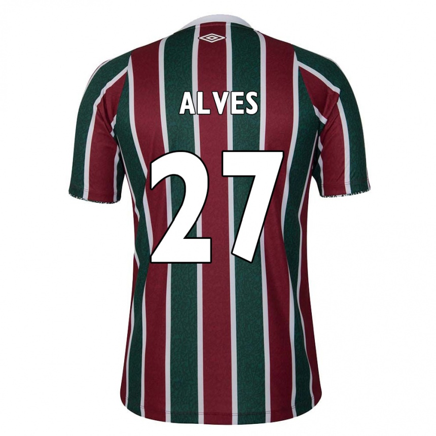 Kids Football Felipe Alves #27 Green Maroon White Home Jersey 2024/25 T-Shirt Canada