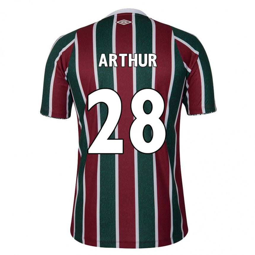 Enfant Football Maillot Arthur #28 Vert Marron Blanc Tenues Domicile 2024/25 Canada