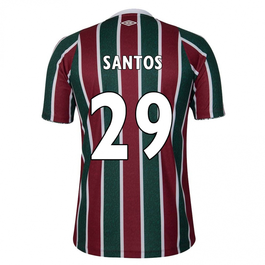 Kids Football Thiago Santos #29 Green Maroon White Home Jersey 2024/25 T-Shirt Canada