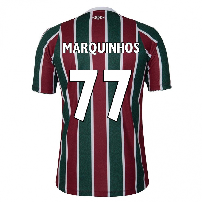 Enfant Football Maillot Marquinhos #77 Vert Marron Blanc Tenues Domicile 2024/25 Canada