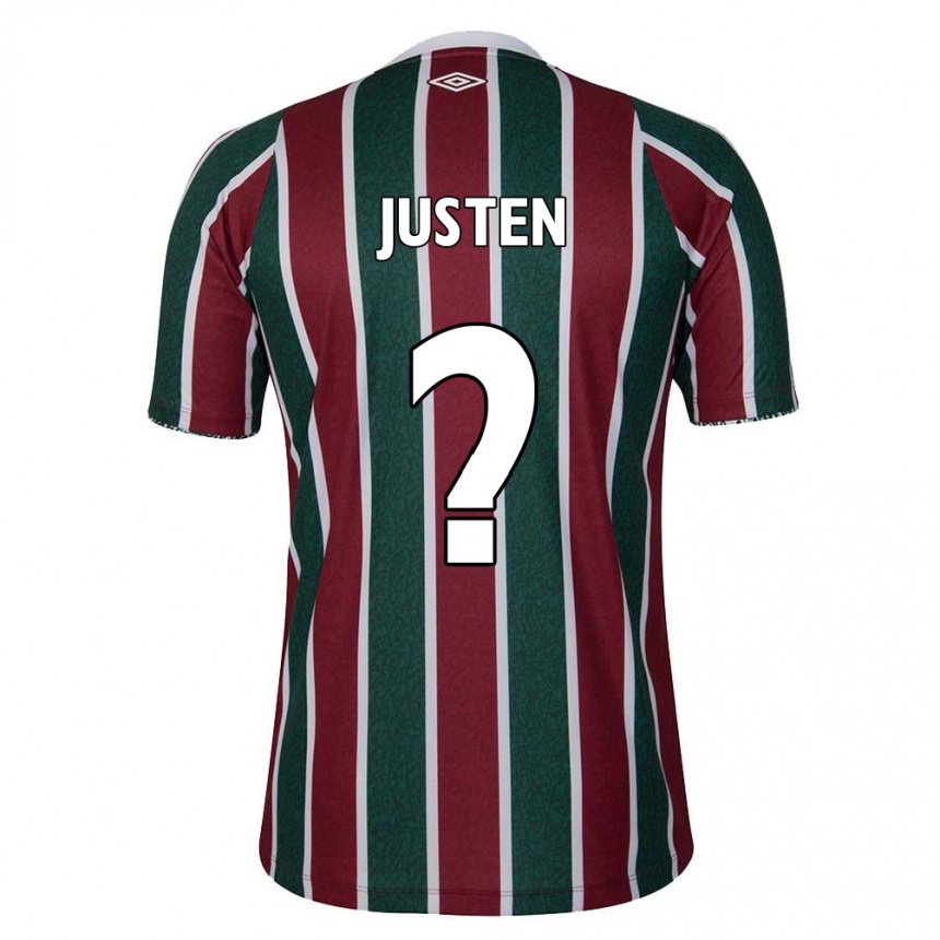 Kids Football Justen #0 Green Maroon White Home Jersey 2024/25 T-Shirt Canada