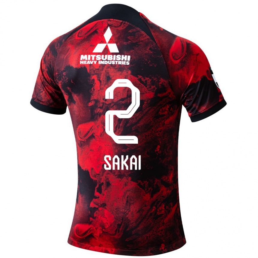 Kids Football Hiroki Sakai #2 Red Black Home Jersey 2024/25 T-Shirt Canada