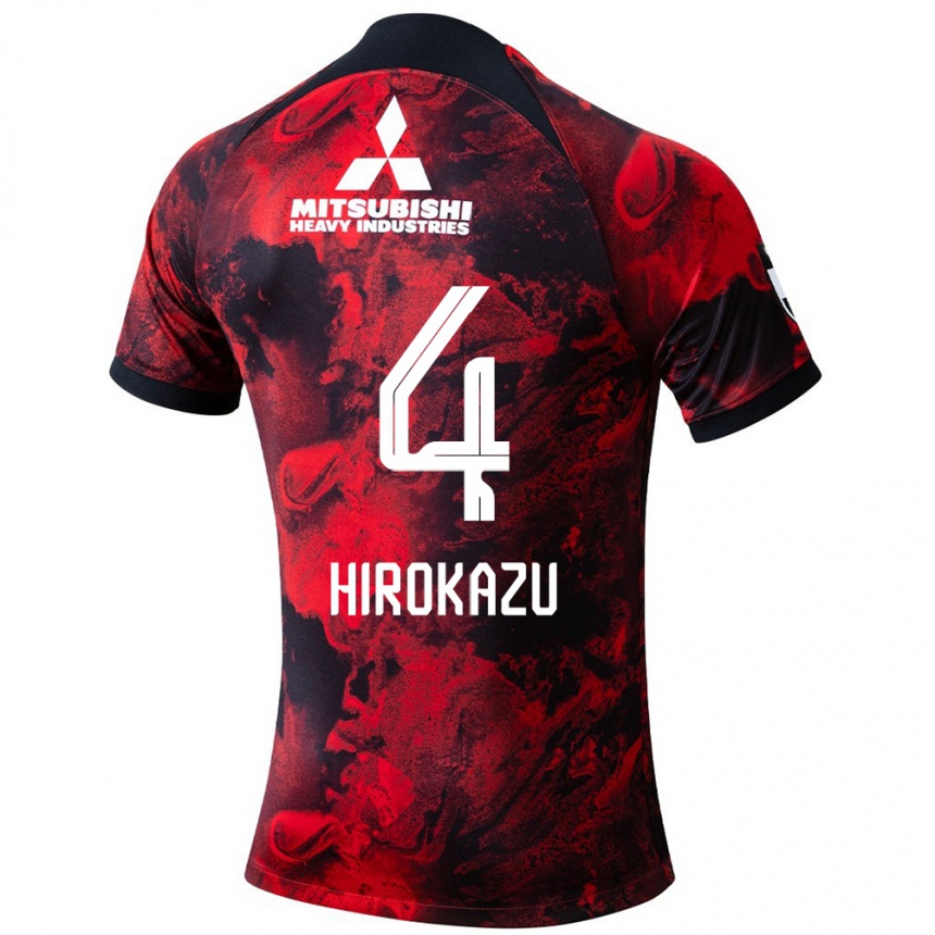 Kids Football Hirokazu Ishihara #4 Red Black Home Jersey 2024/25 T-Shirt Canada