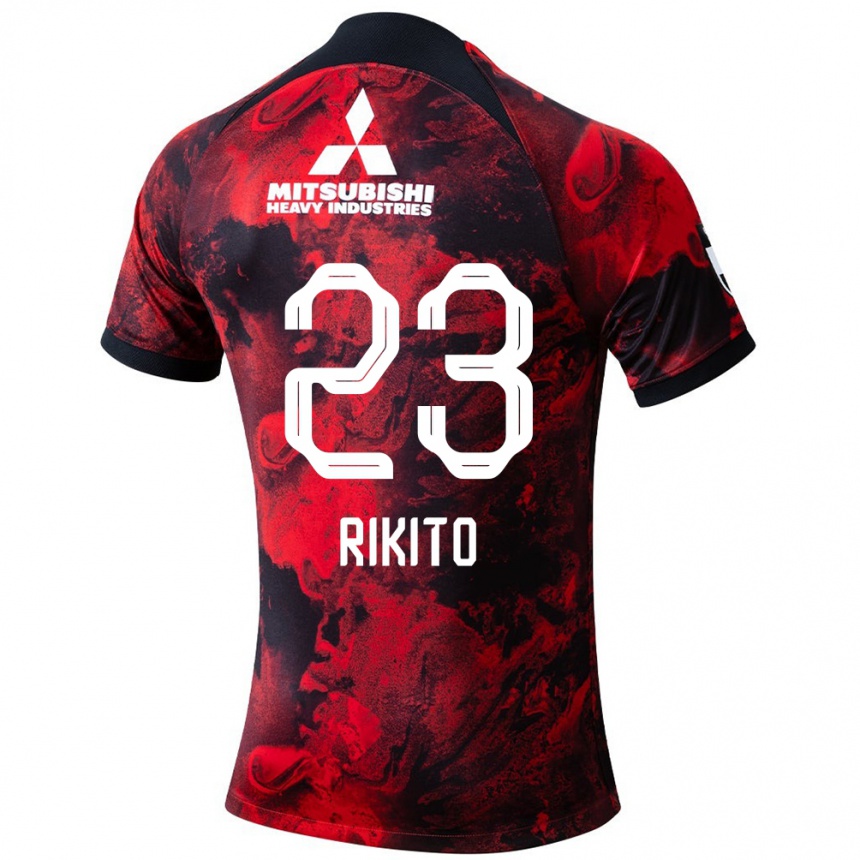 Kids Football Rikito Inoue #23 Red Black Home Jersey 2024/25 T-Shirt Canada