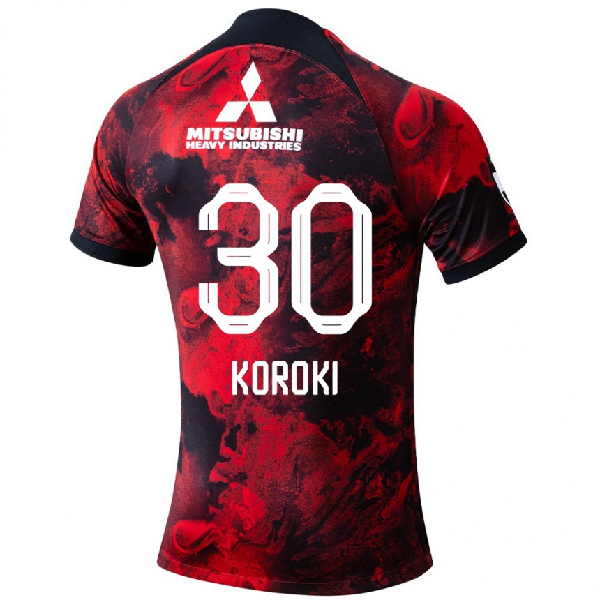 Kids Football Shinzo Koroki #30 Red Black Home Jersey 2024/25 T-Shirt Canada