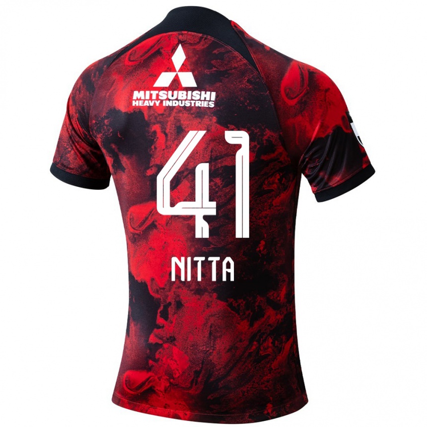 Kids Football Rio Nitta #41 Red Black Home Jersey 2024/25 T-Shirt Canada