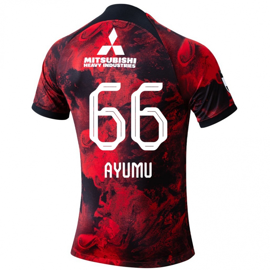 Kids Football Ayumu Ohata #66 Red Black Home Jersey 2024/25 T-Shirt Canada