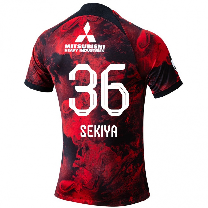 Enfant Football Maillot Hikaru Sekiya #36 Rouge Noir Tenues Domicile 2024/25 Canada