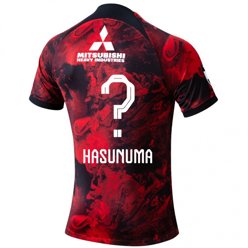 Kids Football Shunsuke Hasunuma #0 Red Black Home Jersey 2024/25 T-Shirt Canada