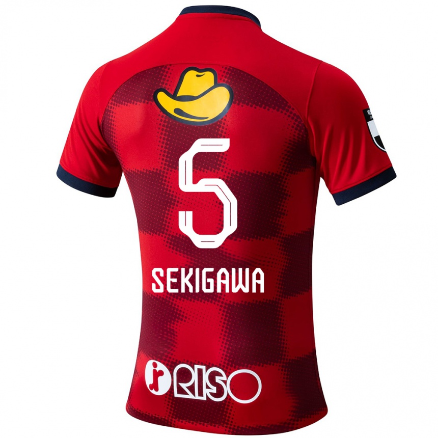 Enfant Football Maillot Ikuma Sekigawa #5 Rouge Bleu Blanc Tenues Domicile 2024/25 Canada