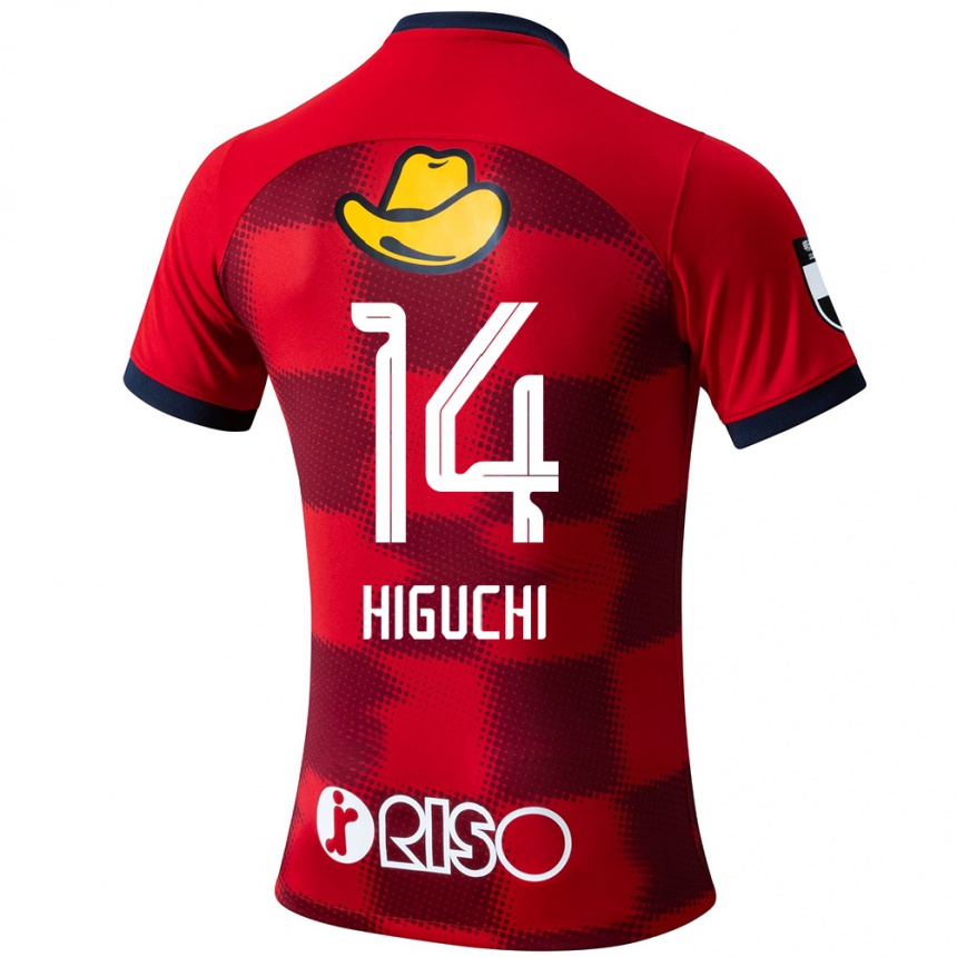 Enfant Football Maillot Yuta Higuchi #14 Rouge Bleu Blanc Tenues Domicile 2024/25 Canada