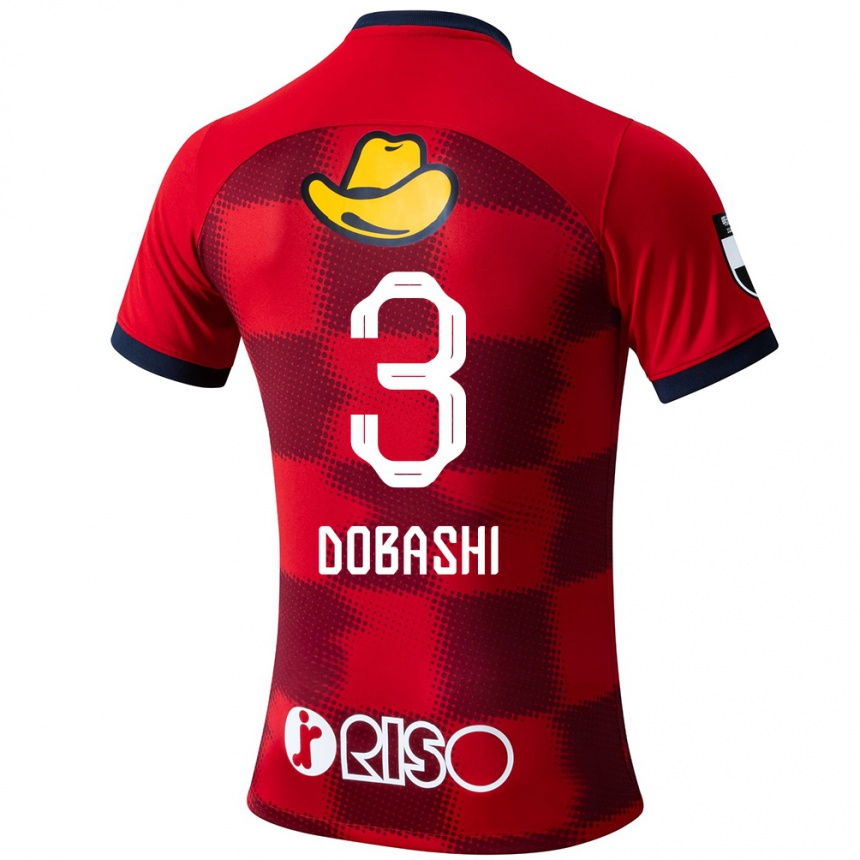 Enfant Football Maillot Ryunosuke Dobashi #3 Rouge Bleu Blanc Tenues Domicile 2024/25 Canada