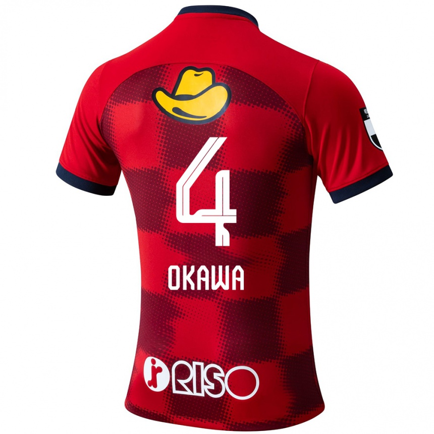 Kids Football Yugo Okawa #4 Red Blue White Home Jersey 2024/25 T-Shirt Canada