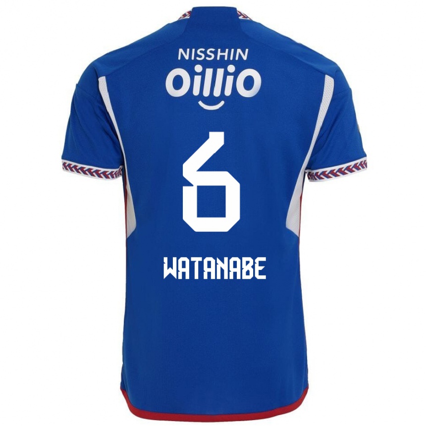 Enfant Football Maillot Kota Watanabe #6 Bleu Blanc Rouge Tenues Domicile 2024/25 Canada