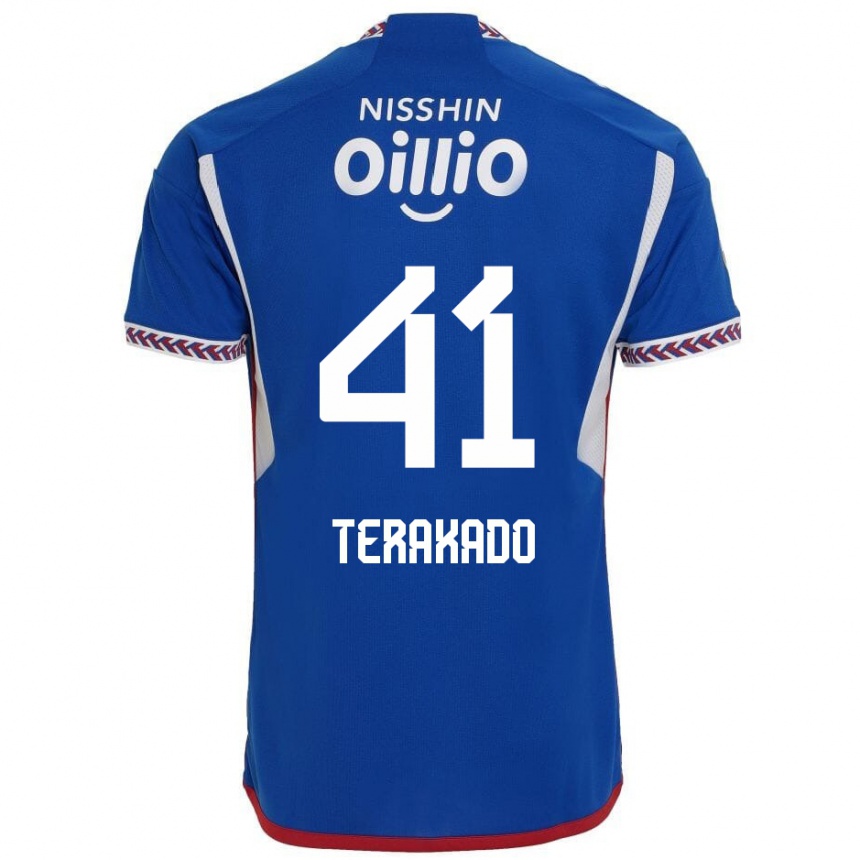 Enfant Football Maillot Riku Terakado #41 Bleu Blanc Rouge Tenues Domicile 2024/25 Canada