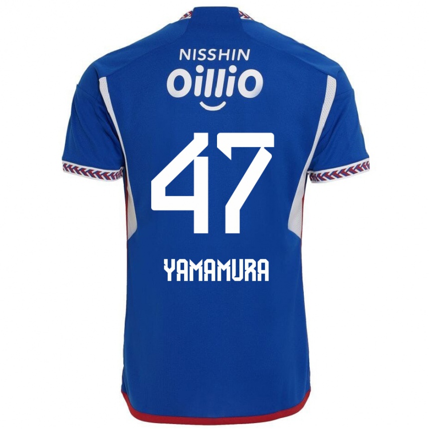 Kids Football Kazuya Yamamura #47 Blue White Red Home Jersey 2024/25 T-Shirt Canada