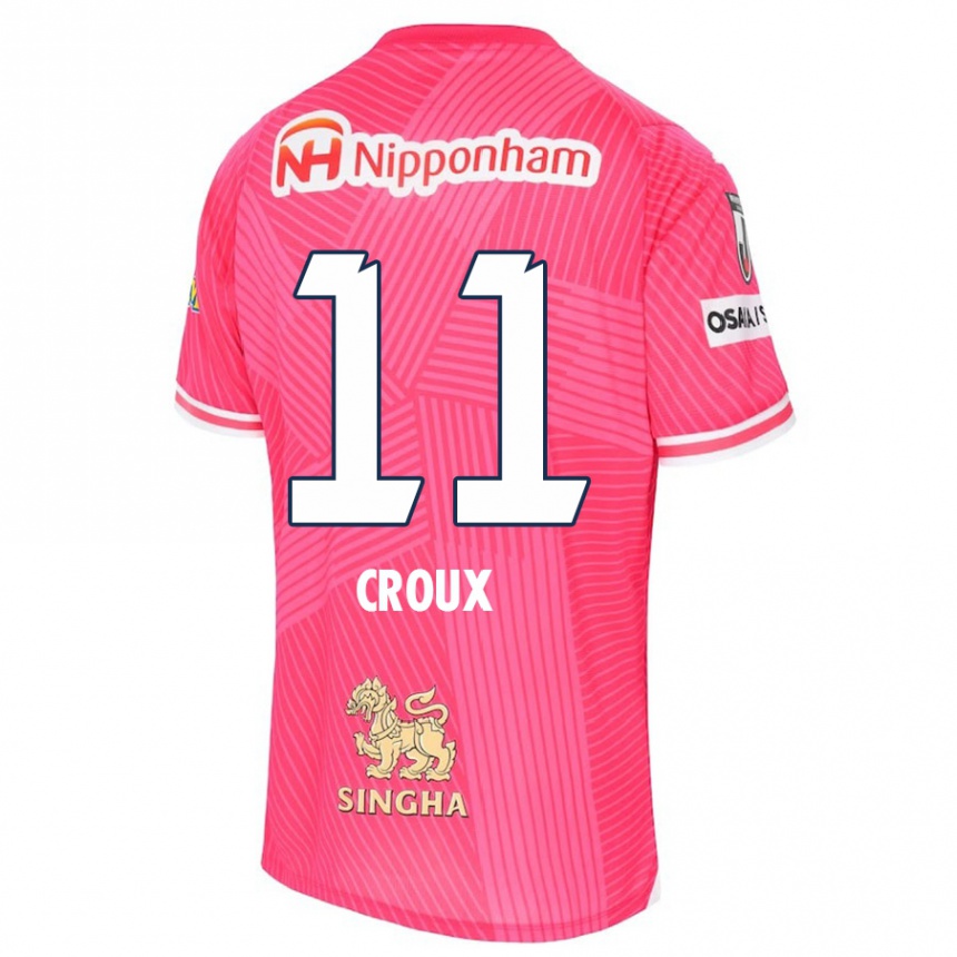 Enfant Football Maillot Jordy Croux #11 Rose Blanc Tenues Domicile 2024/25 Canada