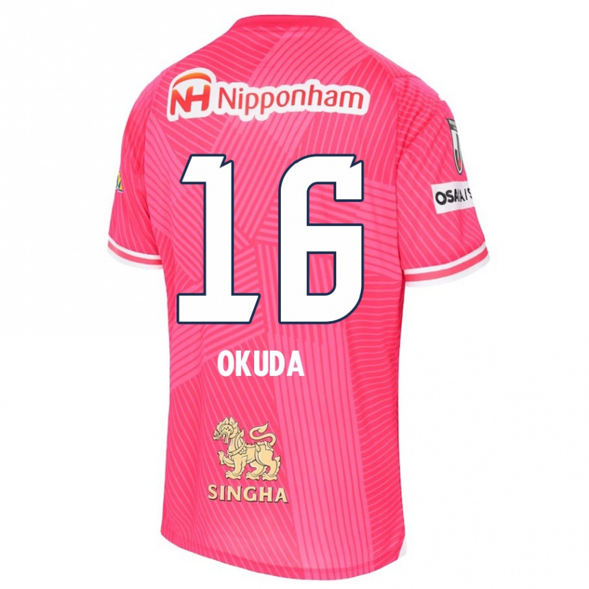 Kids Football Hayato Okuda #16 Pink White Home Jersey 2024/25 T-Shirt Canada