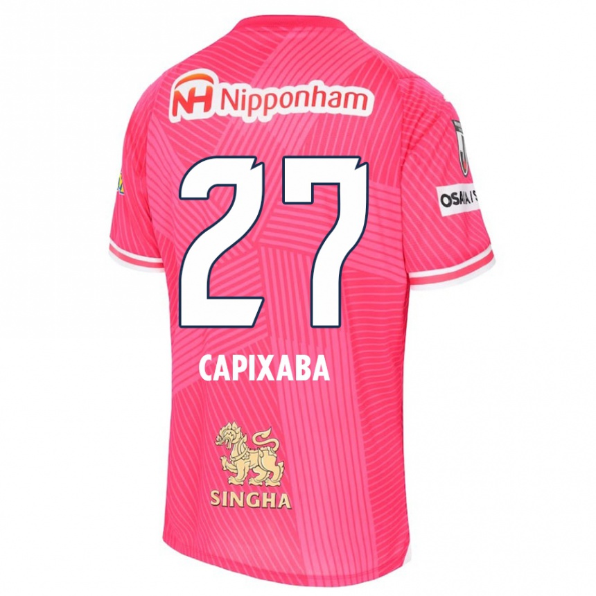 Kids Football Capixaba #27 Pink White Home Jersey 2024/25 T-Shirt Canada