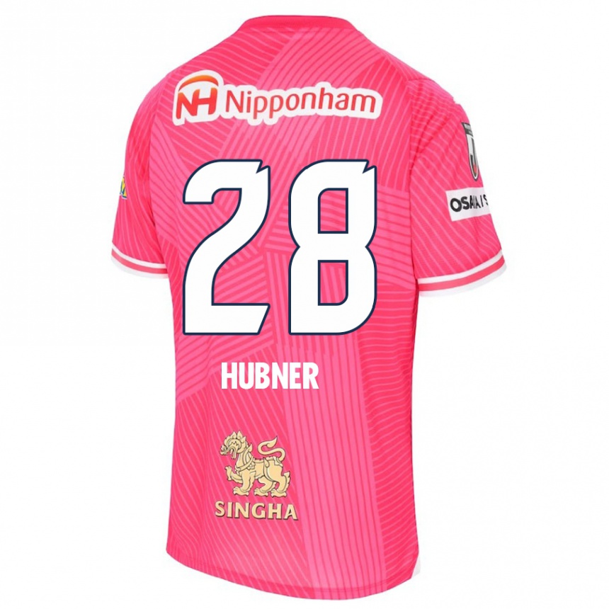 Kids Football Justin Hubner #28 Pink White Home Jersey 2024/25 T-Shirt Canada