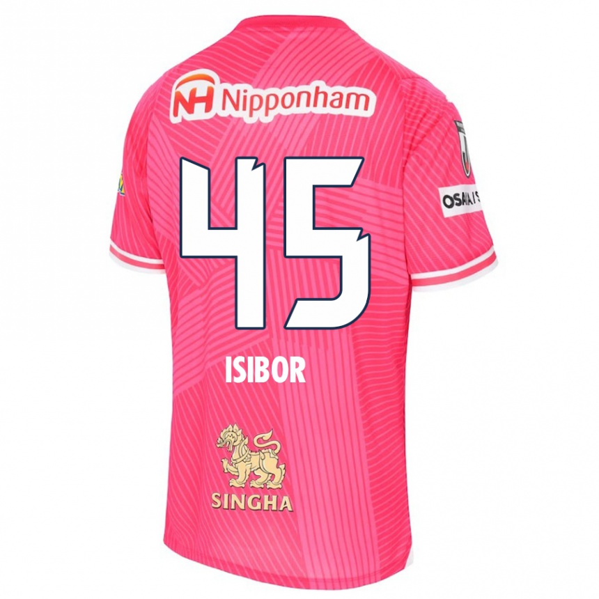 Kids Football Ken Isibor #45 Pink White Home Jersey 2024/25 T-Shirt Canada