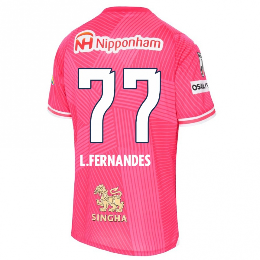 Kids Football Lucas Fernandes #77 Pink White Home Jersey 2024/25 T-Shirt Canada