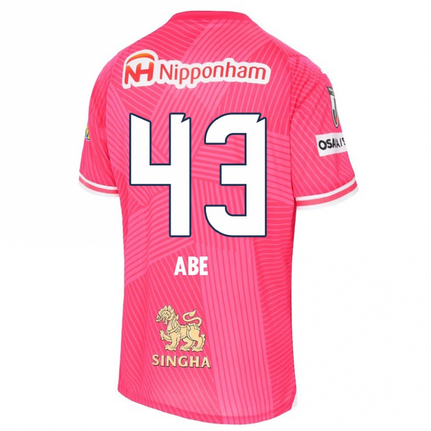 Kids Football Yosei Abe #43 Pink White Home Jersey 2024/25 T-Shirt Canada