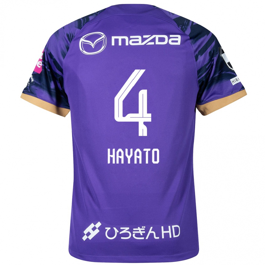 Kids Football Hayato Araki #4 Purple White Home Jersey 2024/25 T-Shirt Canada