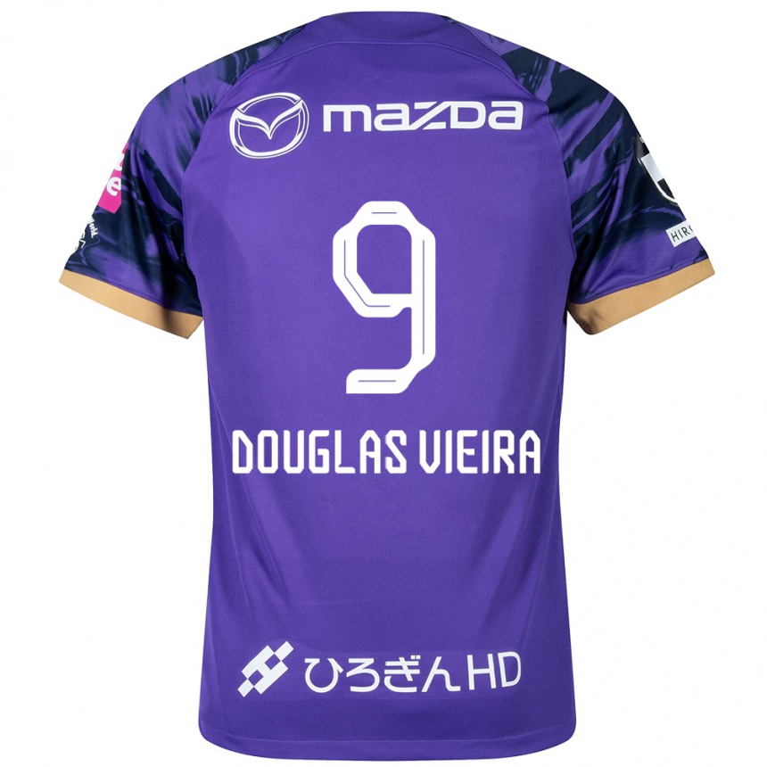 Kids Football Douglas Vieira #9 Purple White Home Jersey 2024/25 T-Shirt Canada