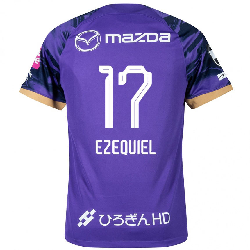 Enfant Football Maillot Ezequiel #17 Blanc Violet Tenues Domicile 2024/25 Canada