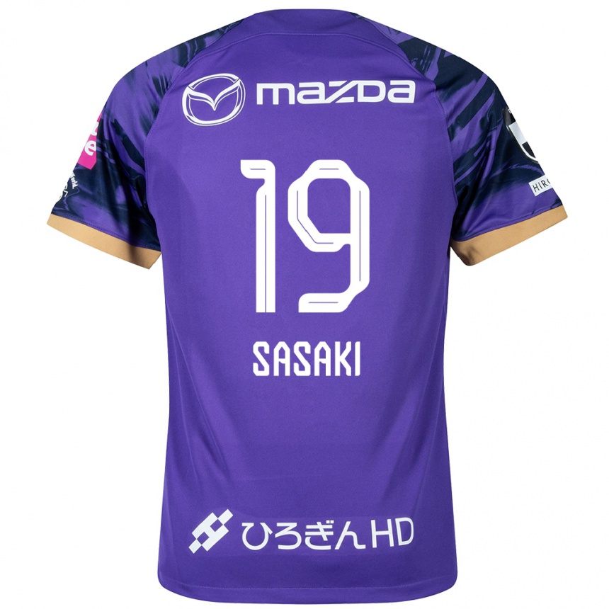 Kids Football Sho Sasaki #19 Purple White Home Jersey 2024/25 T-Shirt Canada