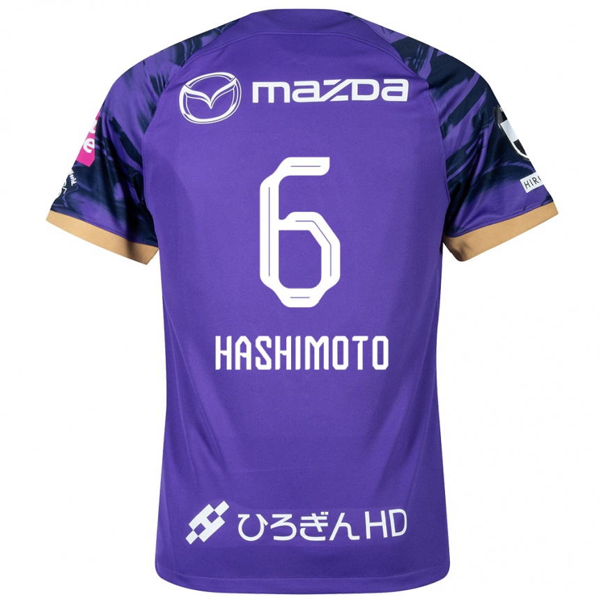 Kids Football Hinata Hashimoto #6 Purple White Home Jersey 2024/25 T-Shirt Canada