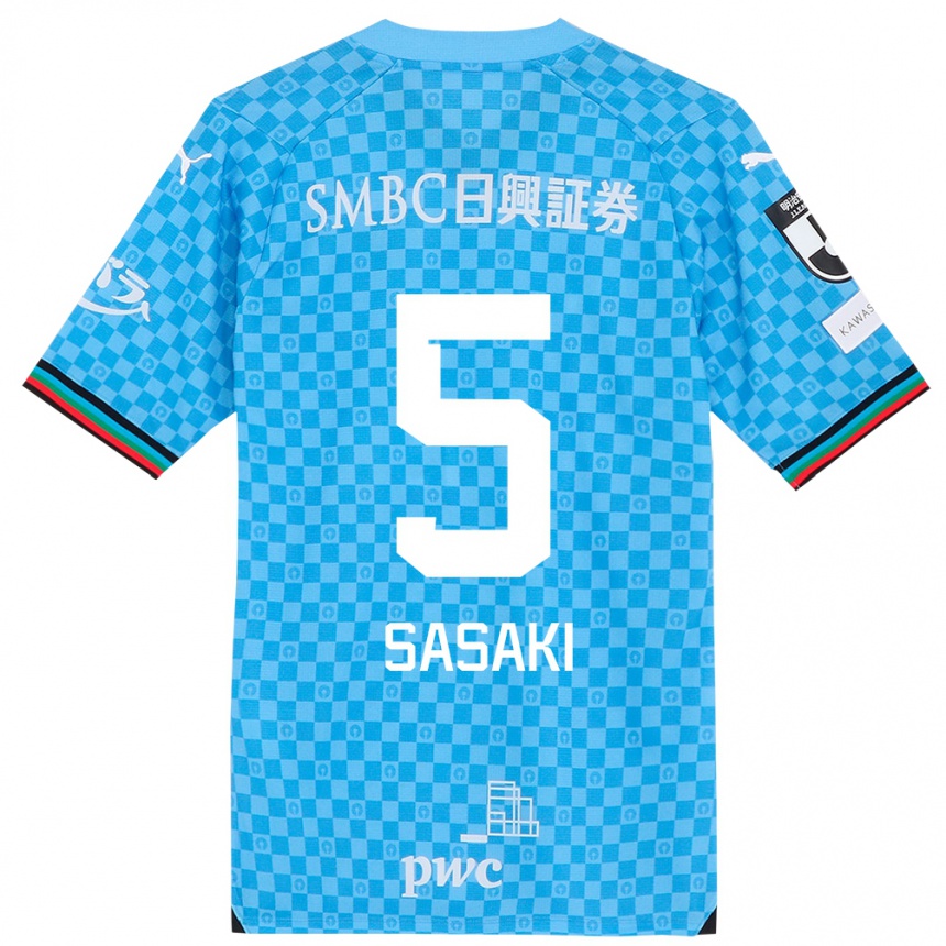 Enfant Football Maillot Asahi Sasaki #5 Bleu Azur Tenues Domicile 2024/25 Canada