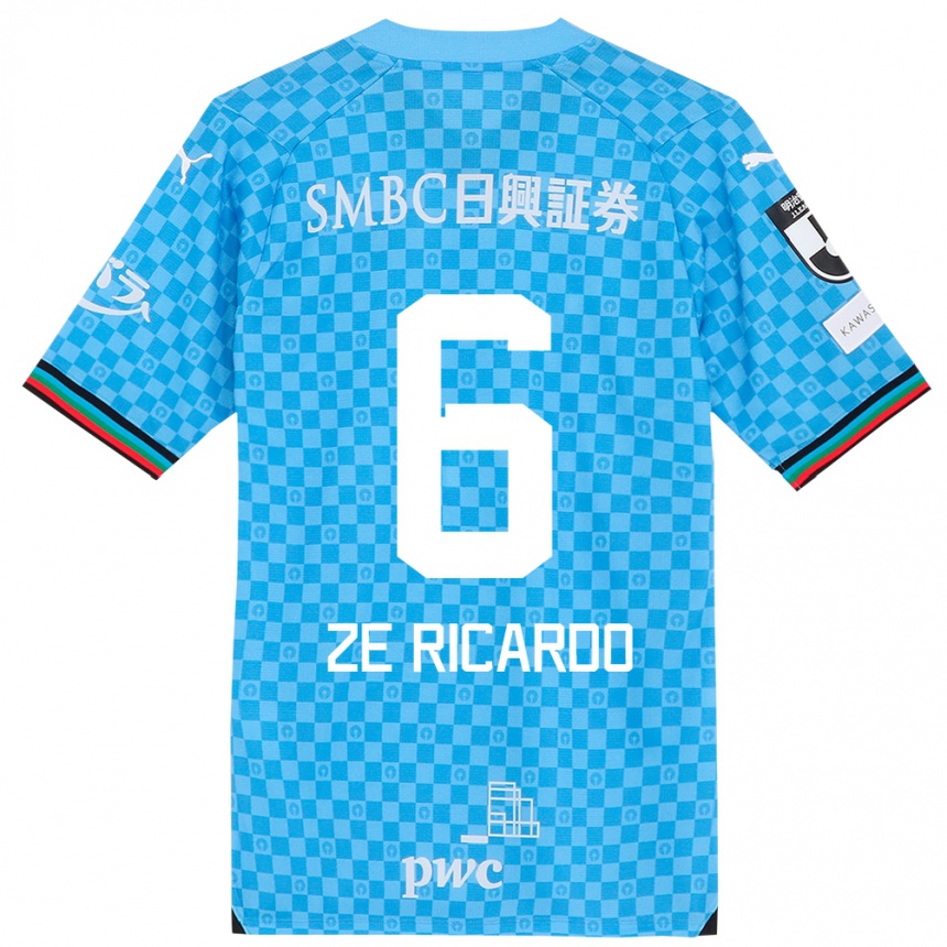 Kids Football Zé Ricardo #6 Azure Blue Home Jersey 2024/25 T-Shirt Canada