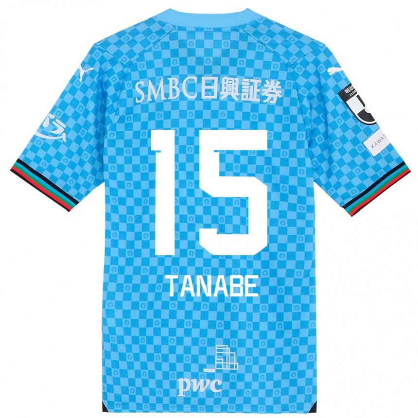 Kids Football Shuto Tanabe #15 Azure Blue Home Jersey 2024/25 T-Shirt Canada