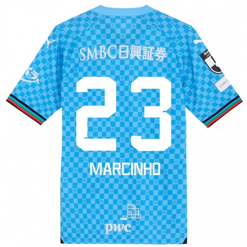 Kids Football Marcinho #23 Azure Blue Home Jersey 2024/25 T-Shirt Canada