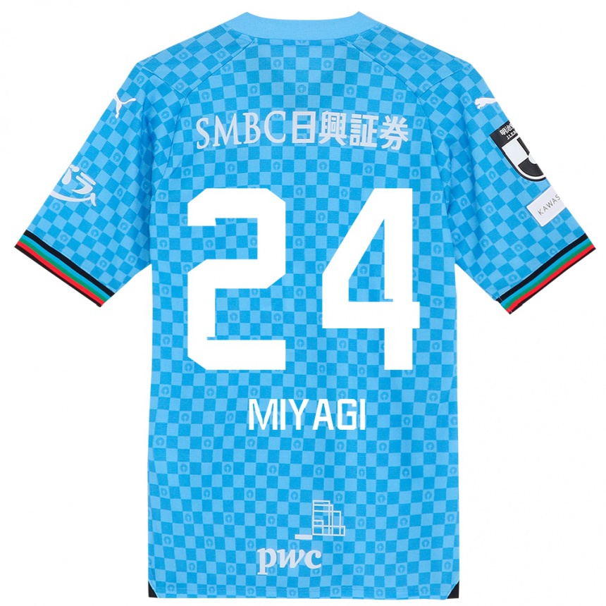 Kids Football Ten Miyagi #24 Azure Blue Home Jersey 2024/25 T-Shirt Canada