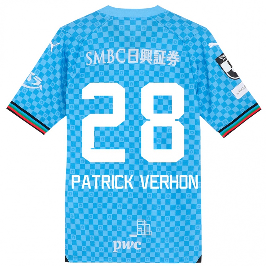 Kids Football Patrick Verhon #28 Azure Blue Home Jersey 2024/25 T-Shirt Canada