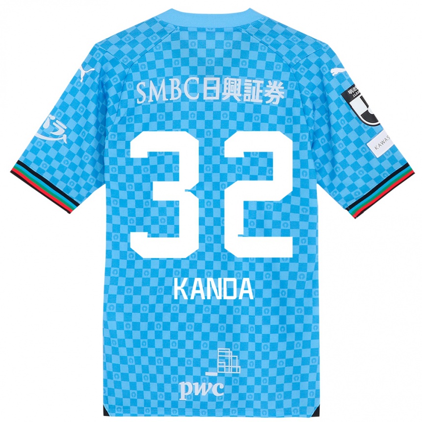 Kids Football Soma Kanda #32 Azure Blue Home Jersey 2024/25 T-Shirt Canada