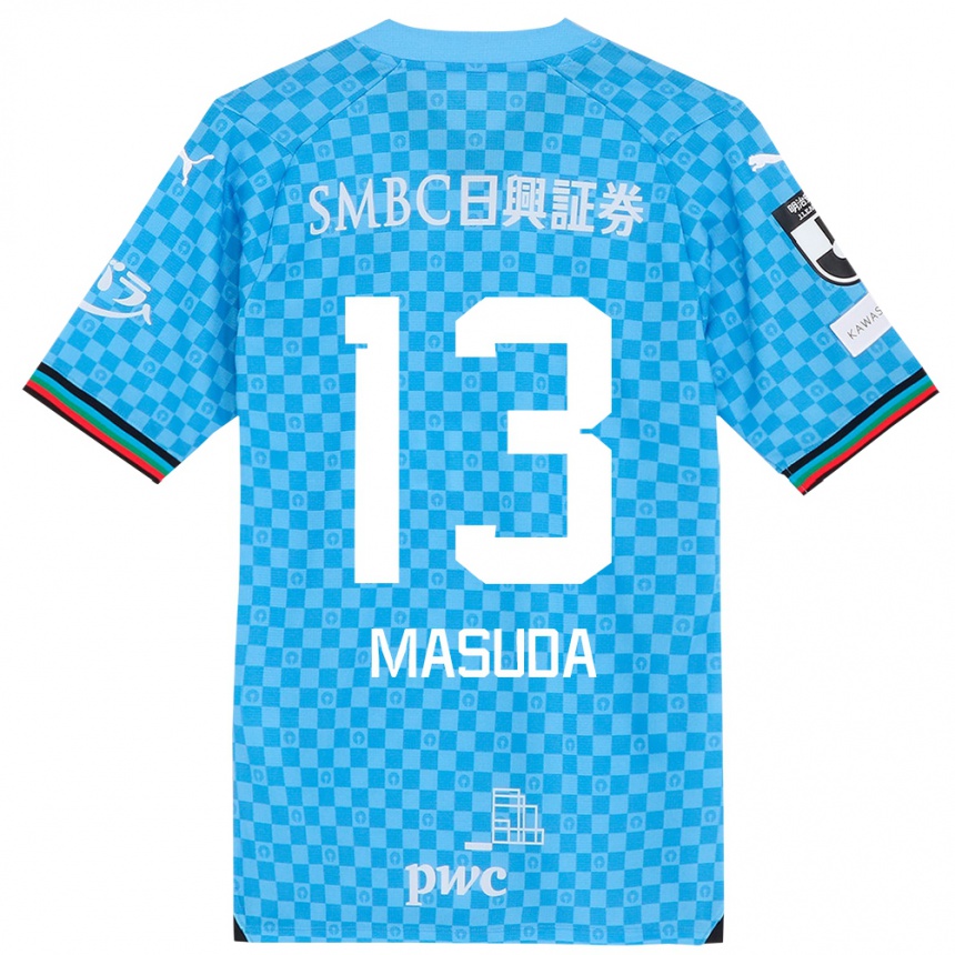 Kids Football Hinata Masuda #13 Azure Blue Home Jersey 2024/25 T-Shirt Canada