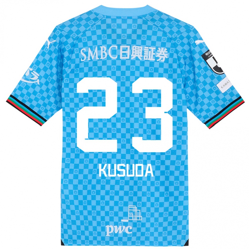 Kids Football Haruki Kusuda #23 Azure Blue Home Jersey 2024/25 T-Shirt Canada