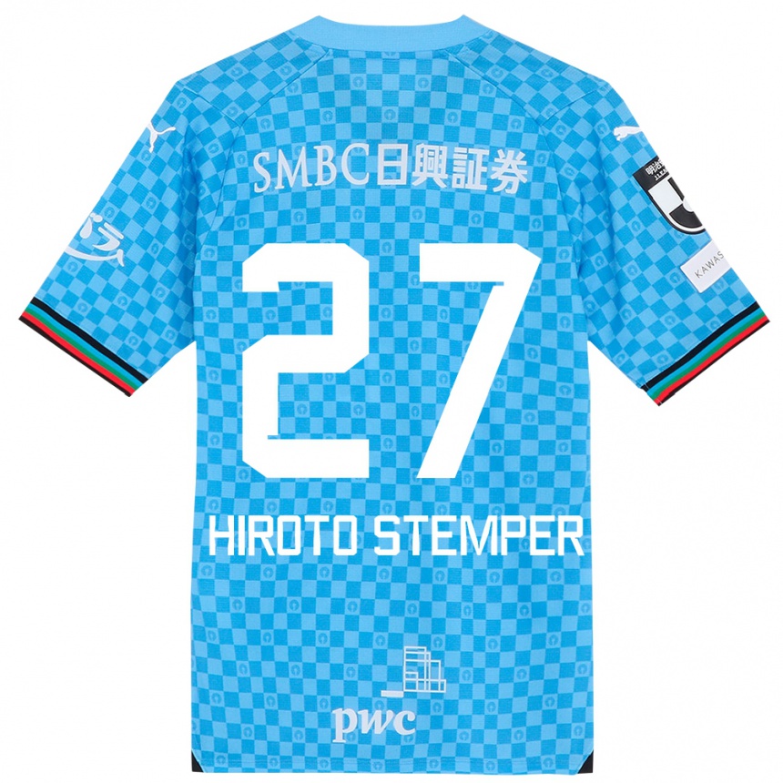 Kids Football Luka Hiroto Stemper #27 Azure Blue Home Jersey 2024/25 T-Shirt Canada