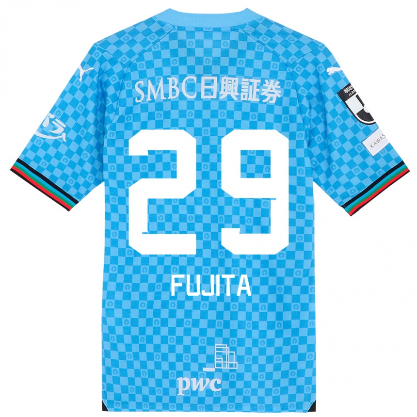 Kids Football Asuto Fujita #29 Azure Blue Home Jersey 2024/25 T-Shirt Canada