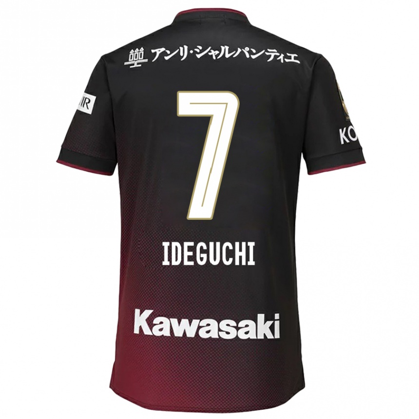 Kids Football Yosuke Ideguchi #7 Black Red Home Jersey 2024/25 T-Shirt Canada