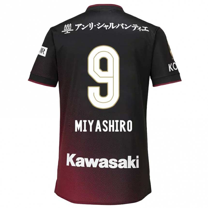 Kids Football Taisei Miyashiro #9 Black Red Home Jersey 2024/25 T-Shirt Canada